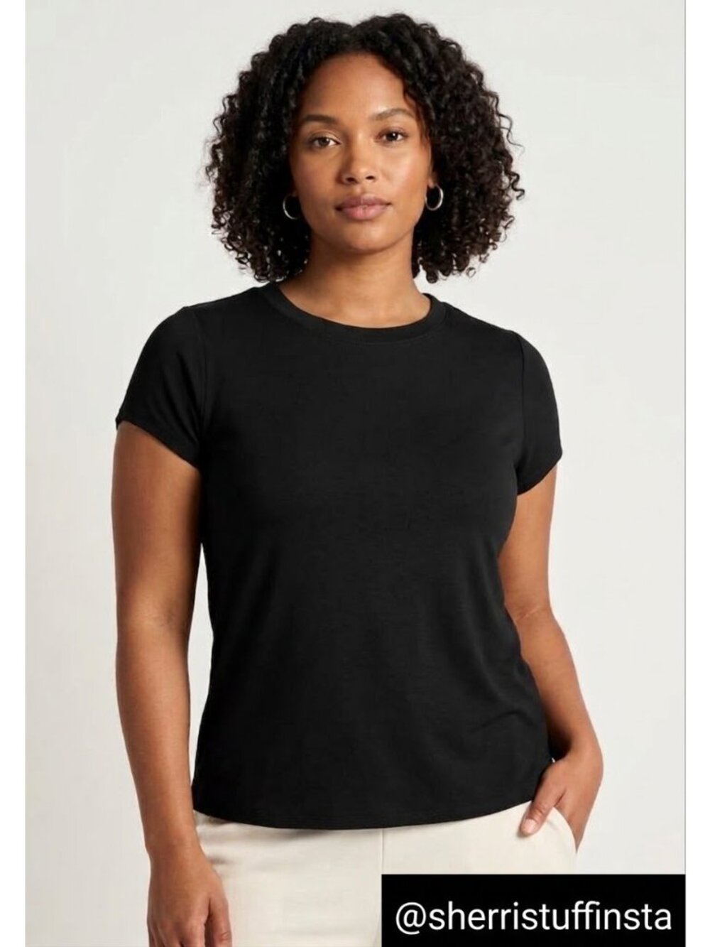 J.Jill Luxe Supima Modern Tee Black Short Sleeve Supima Cotton TENCEL 2X XXL